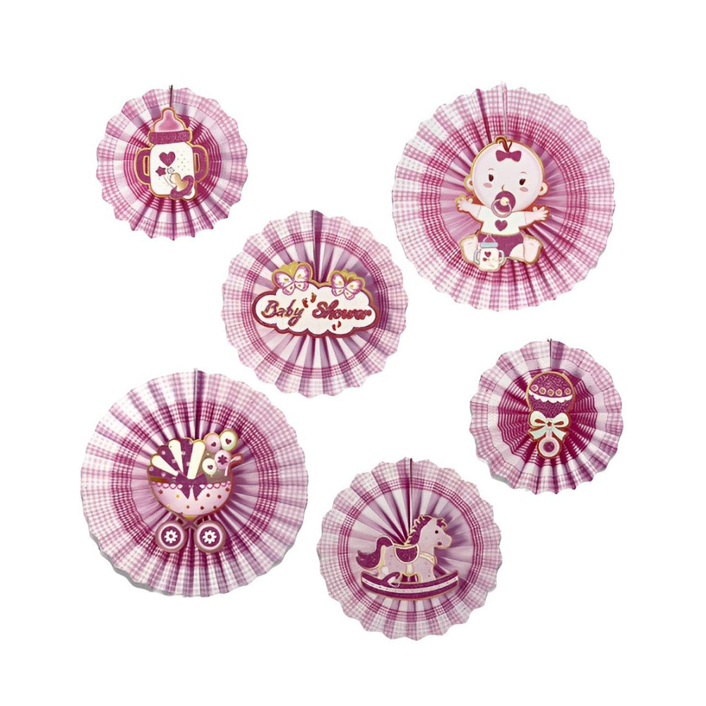 Baby Shower Party Hanging Fans Decoration Set - Party wholesale hub
