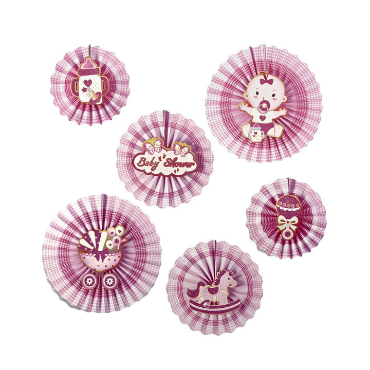 Baby Shower Party Hanging Fans Decoration Set - Party wholesale hub
