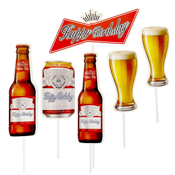 beer theme cake topper set bulk supplies