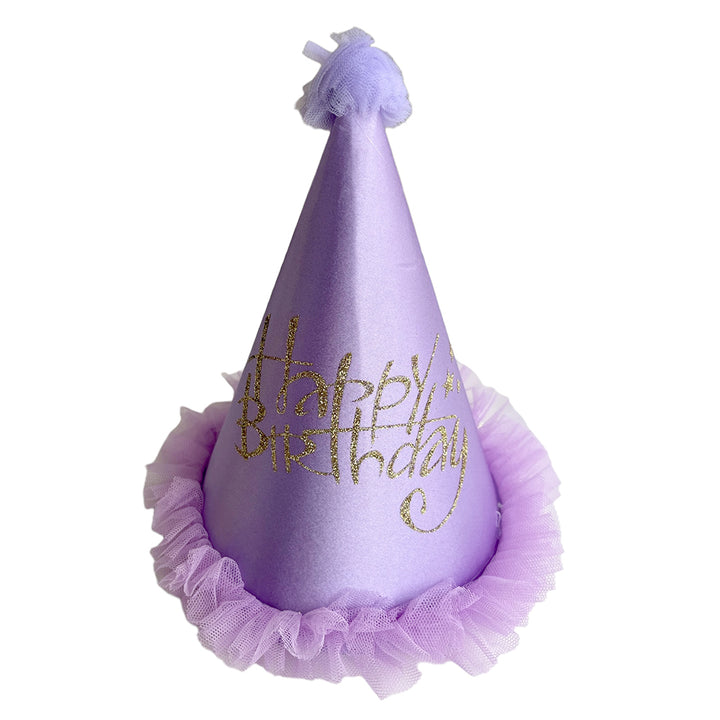 Birthday Girls Satin Party Caps - Purple - Party Wholesale Hub