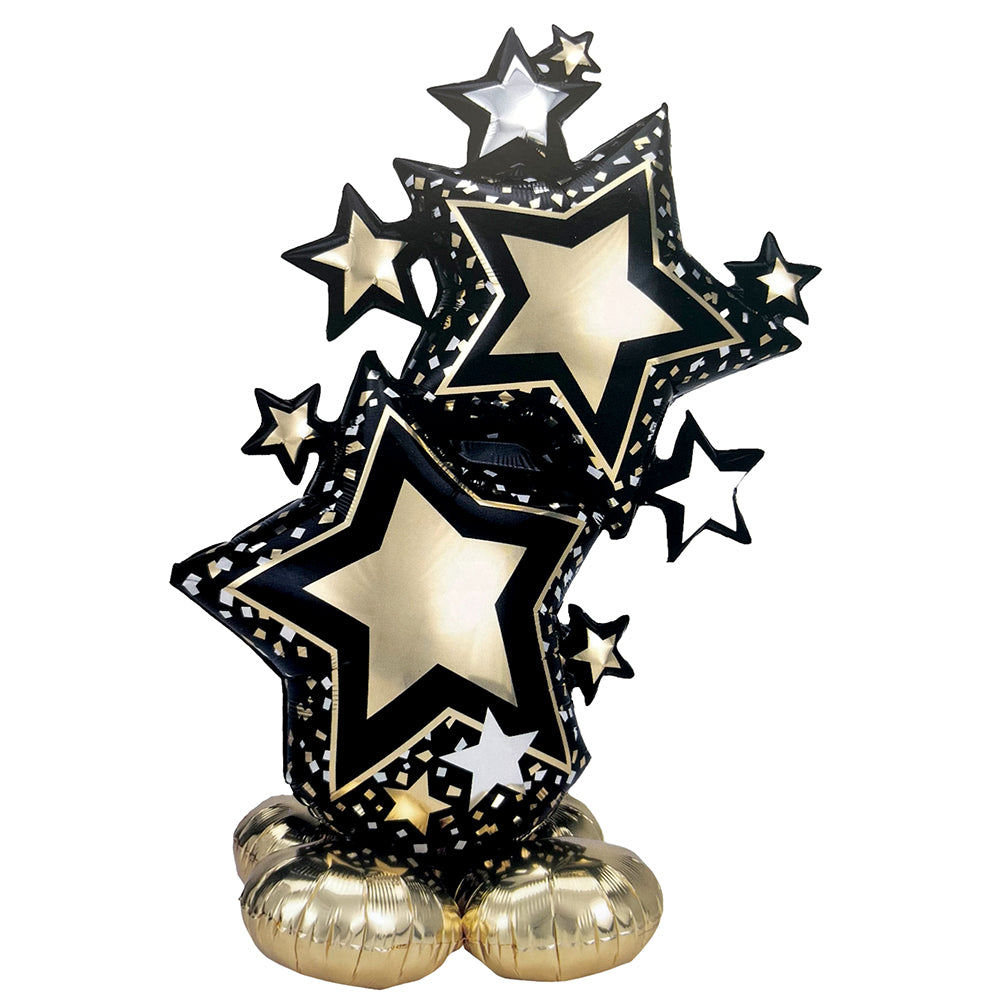 Black Stars 3 in 1 Cluster Foil Centerpiece Party wholesale hub