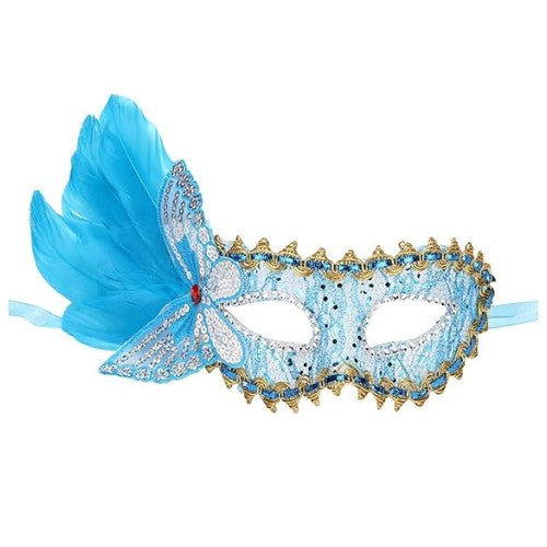Butterfly With Feather Masquerade Eye Mask - Assorted Colors ( 1Pcs )