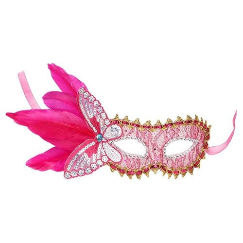 Butterfly With Feather Masquerade Eye Mask - Assorted Colors ( 1Pcs )