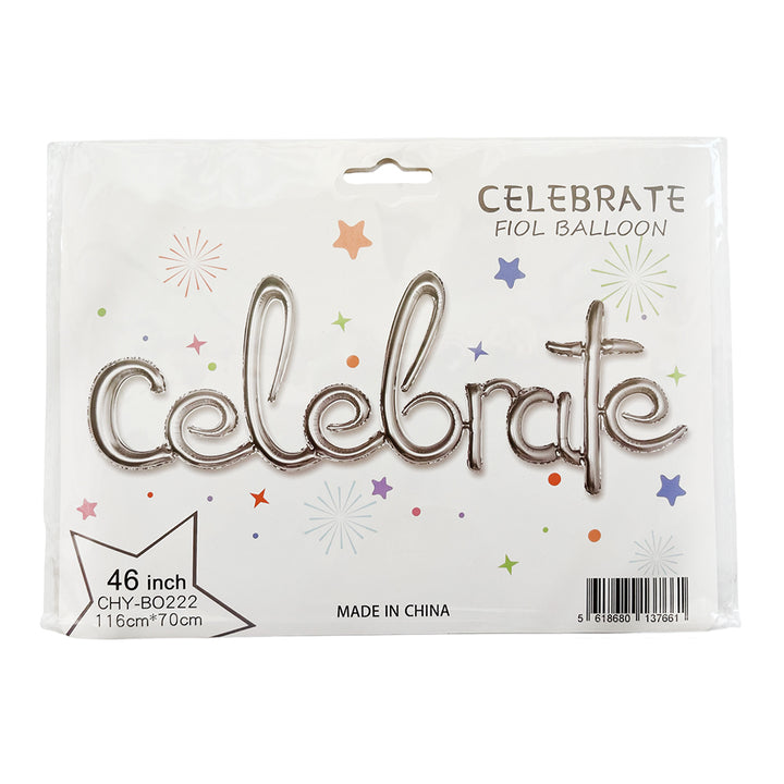 Celebrate Script Letter Foil Balloon-Party wholesale hub