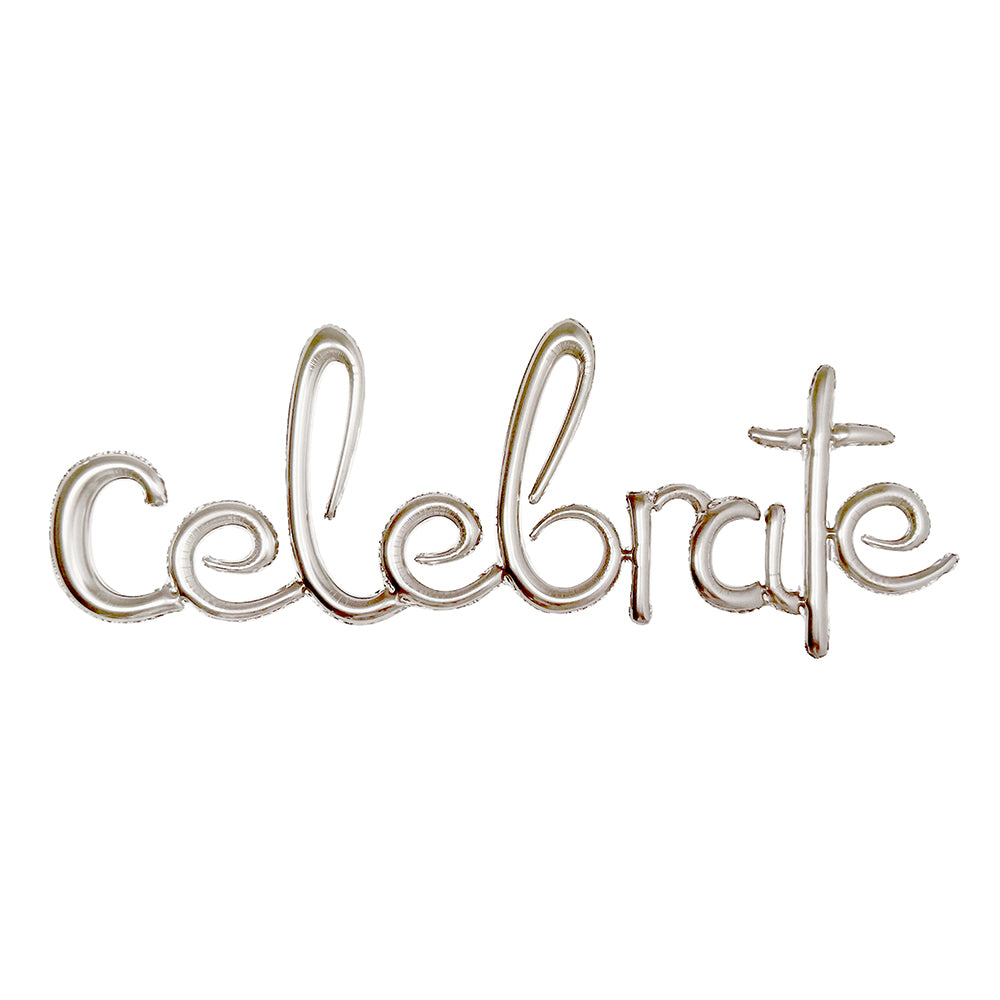 Celebrate Script Letter Foil Balloon-Party wholesale hub