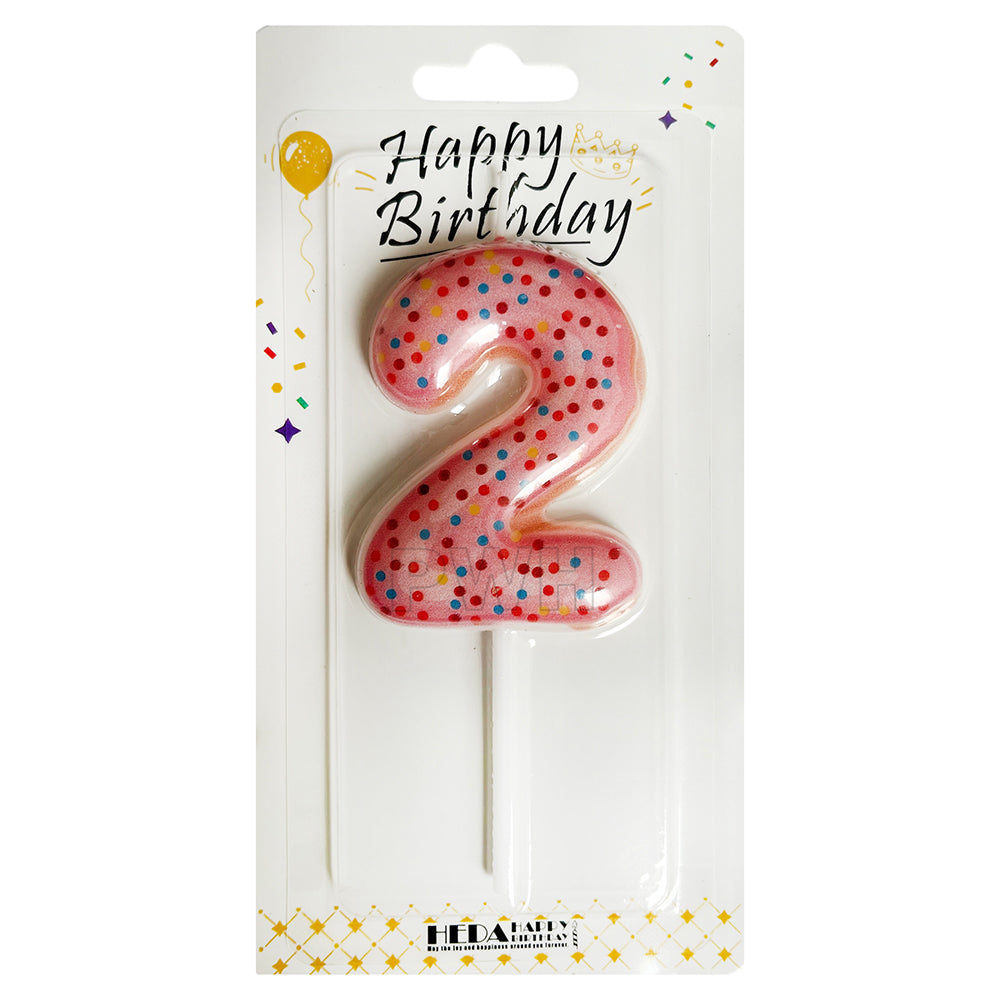 Donut Shape Number Candle [0-9] - Pink