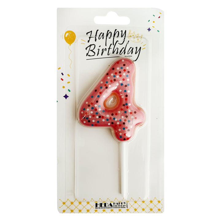 Donut Shape Number Candle [0-9] - Pink