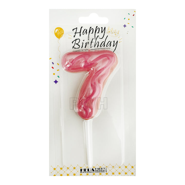 Donut Shape Number Candle [0-9] - Pink