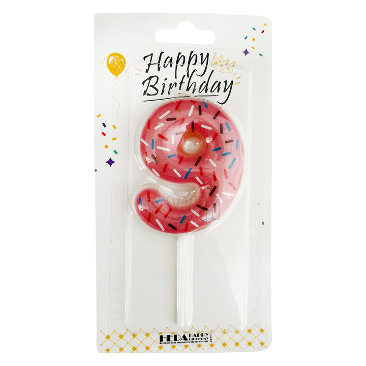 Donut Shape Number Candle [0-9] - Pink