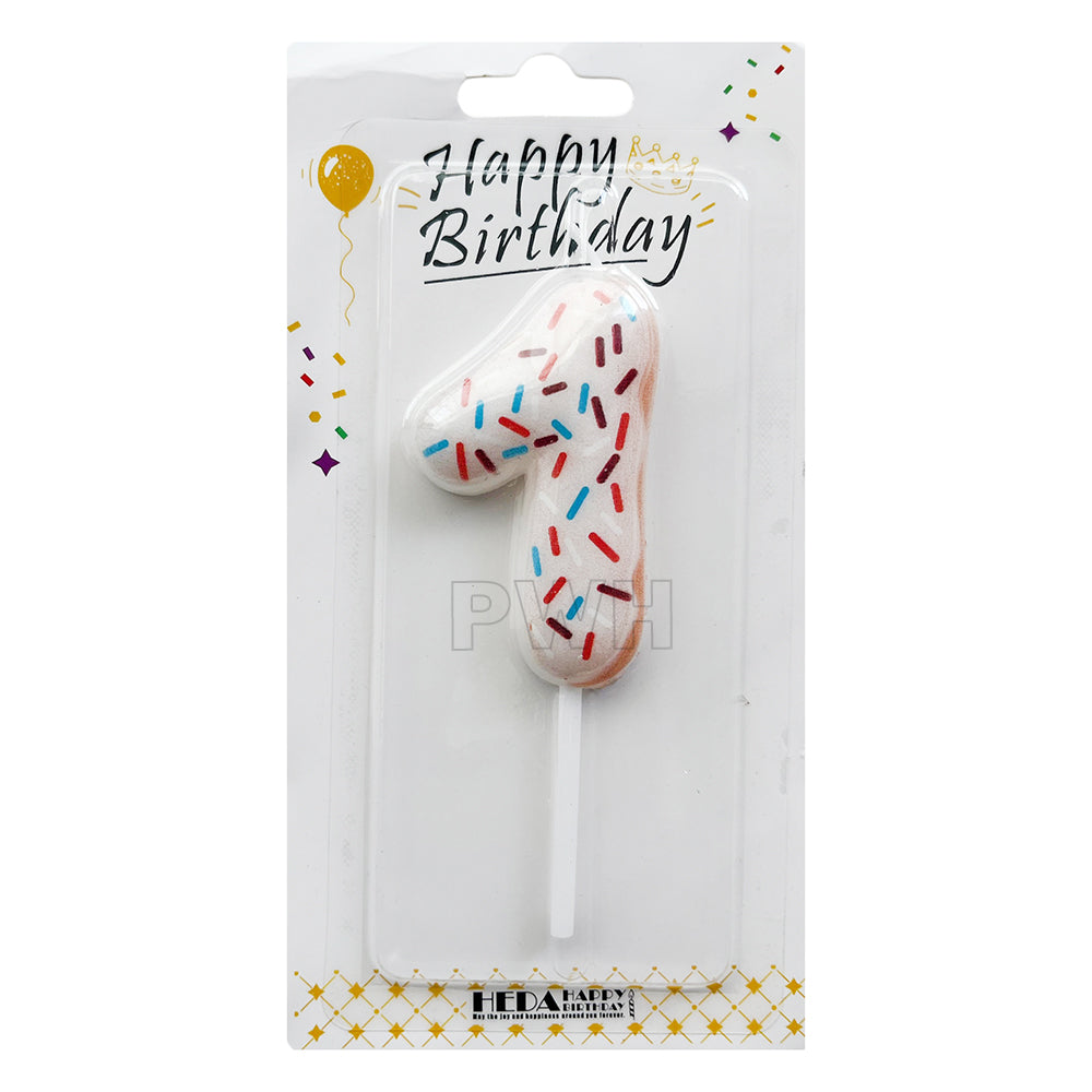 Donut Shape Number Candle  [0-9] - White