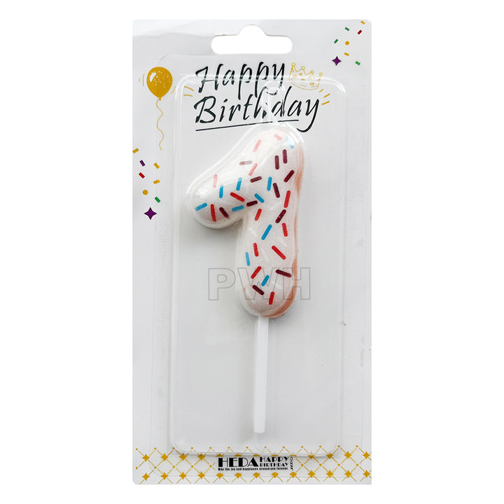 Donut Shape Number Candle  [0-9] - White
