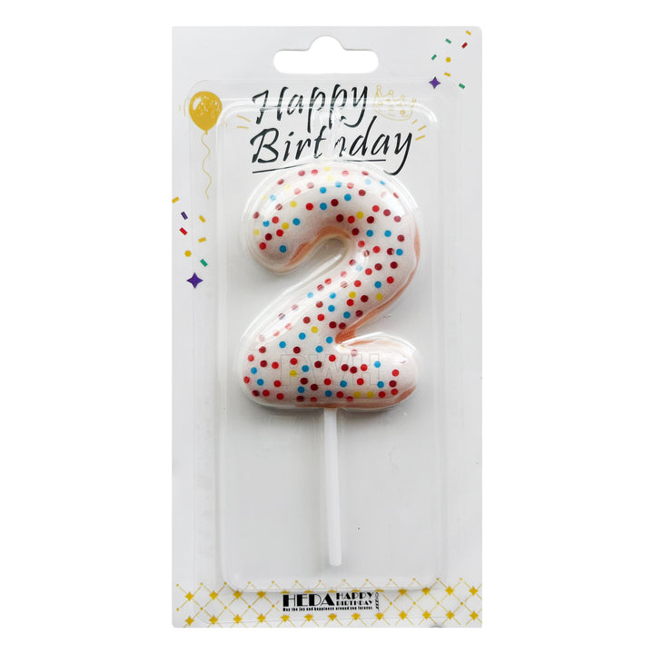 Donut Shape Number Candle  [0-9] - White