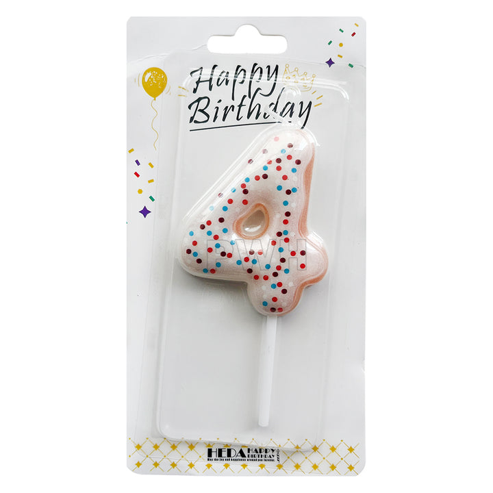 Donut Shape Number Candle  [0-9] - White
