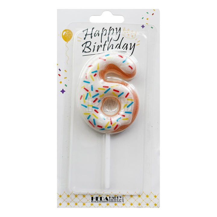 Donut Shape Number Candle  [0-9] - White