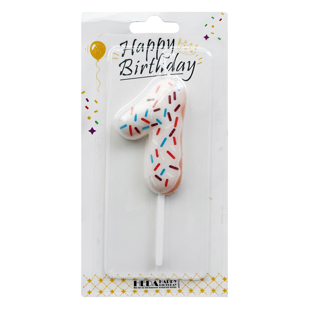 Donut Shape Number Candle 1 -Party wholesale hub