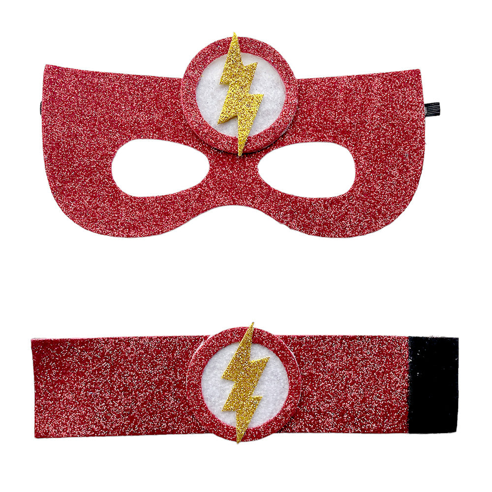 Flash Superheroes Mask and Wrist Bands Set - Party wholesale hub