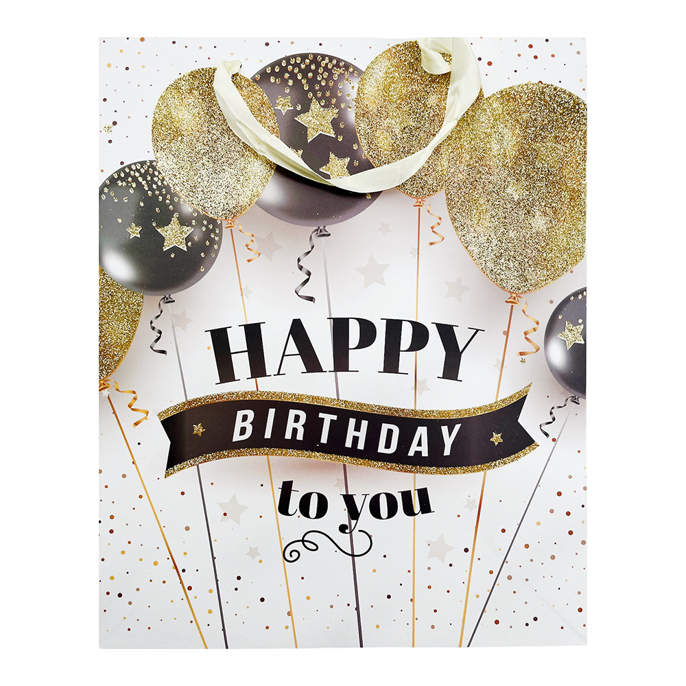 GLITTER HAPPY BIRTHDAY TO YOU PAPER GIFT BAG-PARTY WHOLESALE HUB