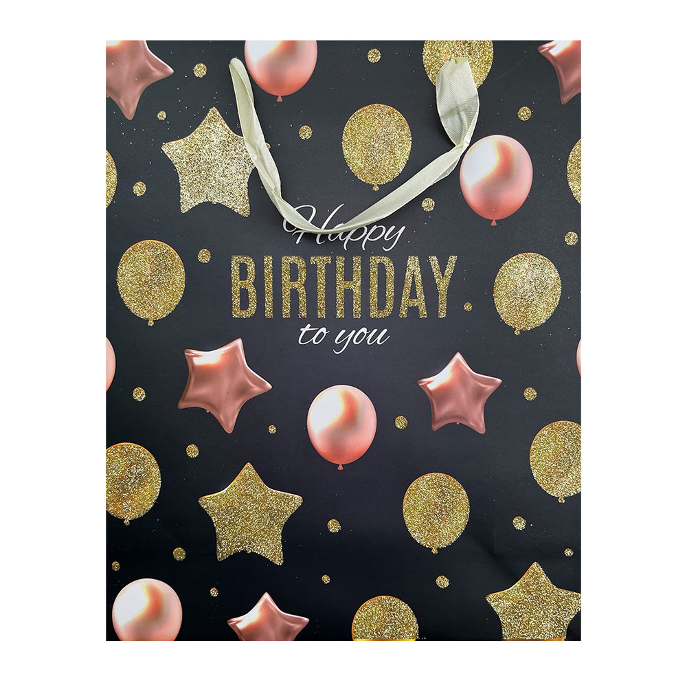 GLITTER HAPPY BIRTHDAY TO YOU PAPER GIFT BAG-PARTY WHOLESALE HUB