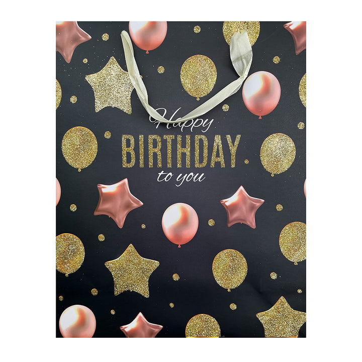 GLITTER HAPPY BIRTHDAY TO YOU PAPER GIFT BAG-PARTY WHOLESALE HUB