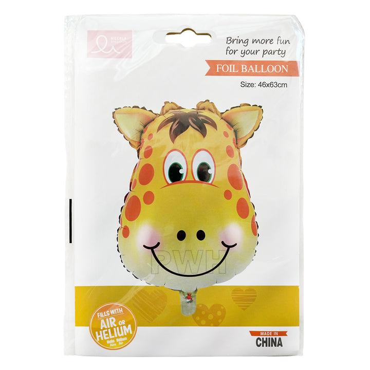 Giraffe Face Printed Foil Balloon