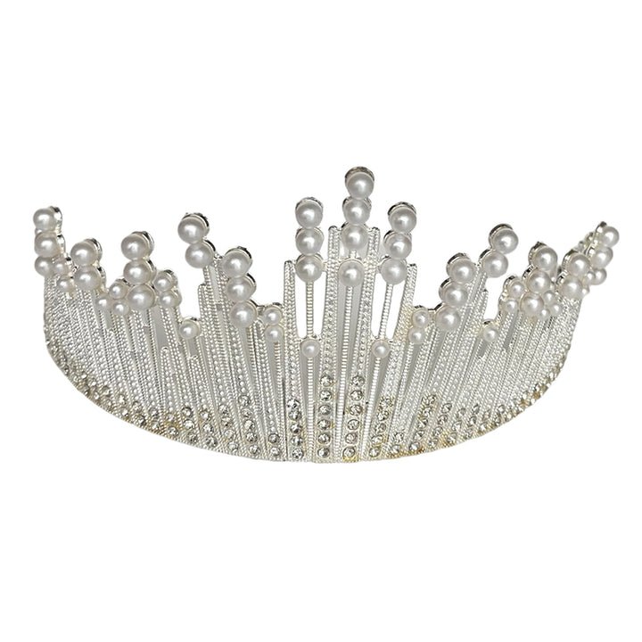 Glass Beads Bridal Tiara Hair Sliver Crown-party wholesale hub