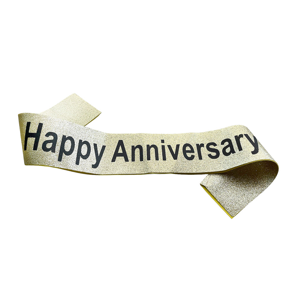 HAPPY ANNIVERSARY GLITTER SASH PARTY WHOLESALE HUB