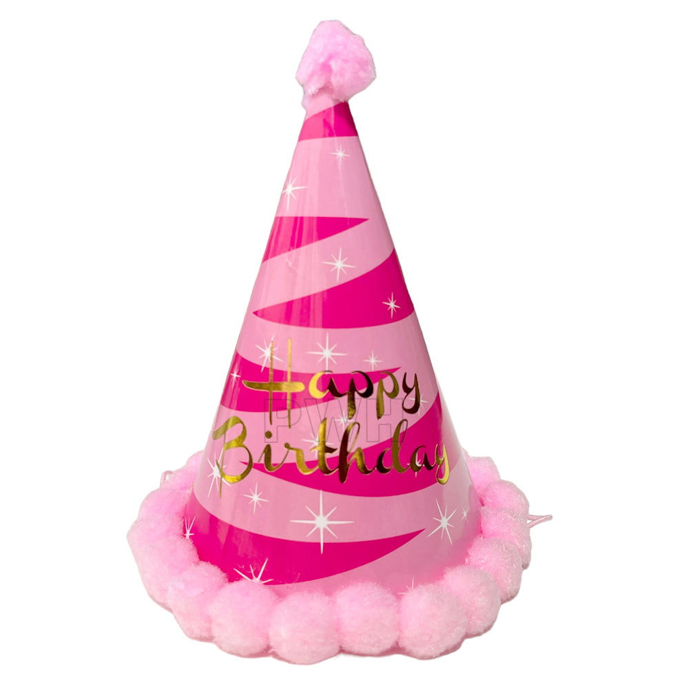 Happy Birthday Stripes Cone Party Caps Party Caps in Bulk