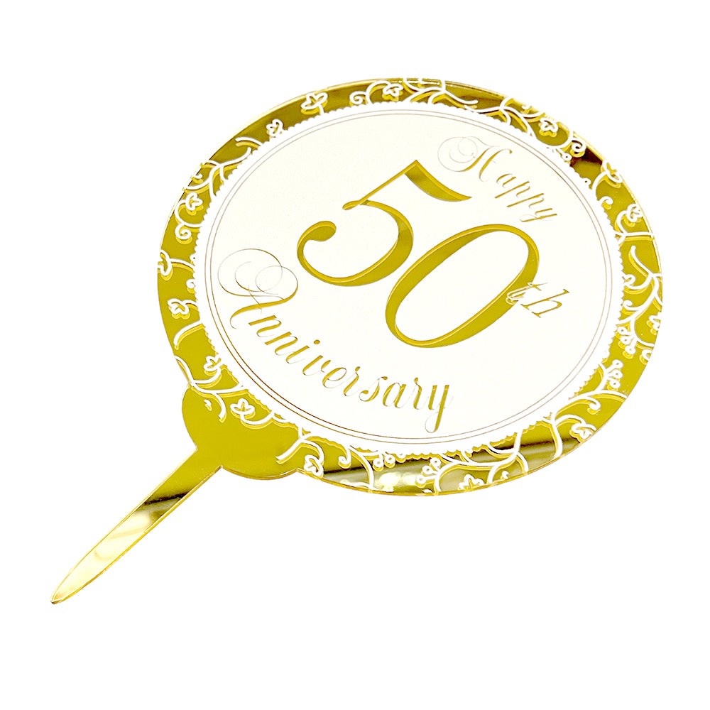 Happy 50th Anniversary Cake Topper - Party wholesale hub