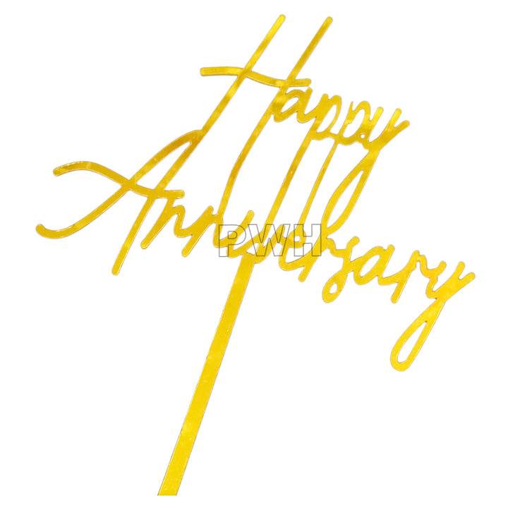 Happy Anniversary Acrylic Cake Topper - Assorted (1Pcs)