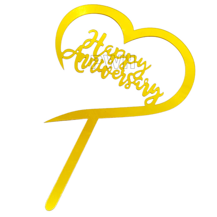 Happy Anniversary Acrylic Cake Topper - Assorted (1Pcs)