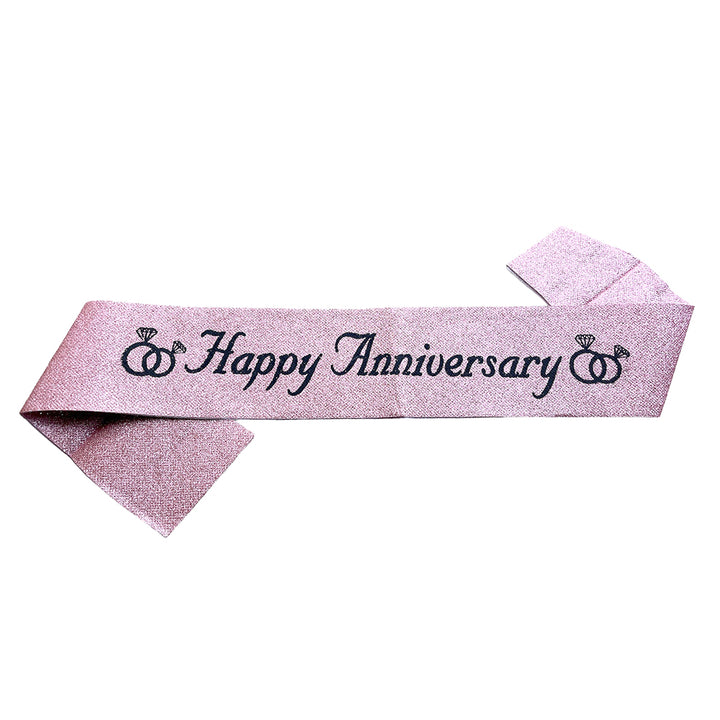 Happy Anniversary Glitter Sash - Assorted Colours Party wholesale hub