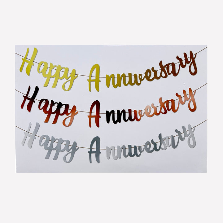 Happy anniversary glitter wall banner - party wholesale hub