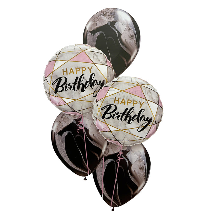 Happy Birthday 5 Foil Latex Balloon Set [ Assorted ]