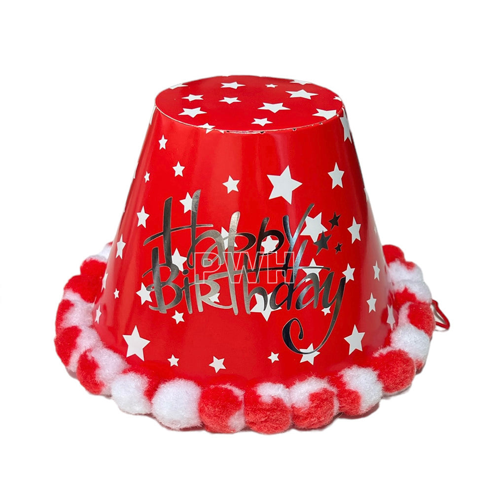 Happy Birthday Bucket Party Hat - Assorted Colors