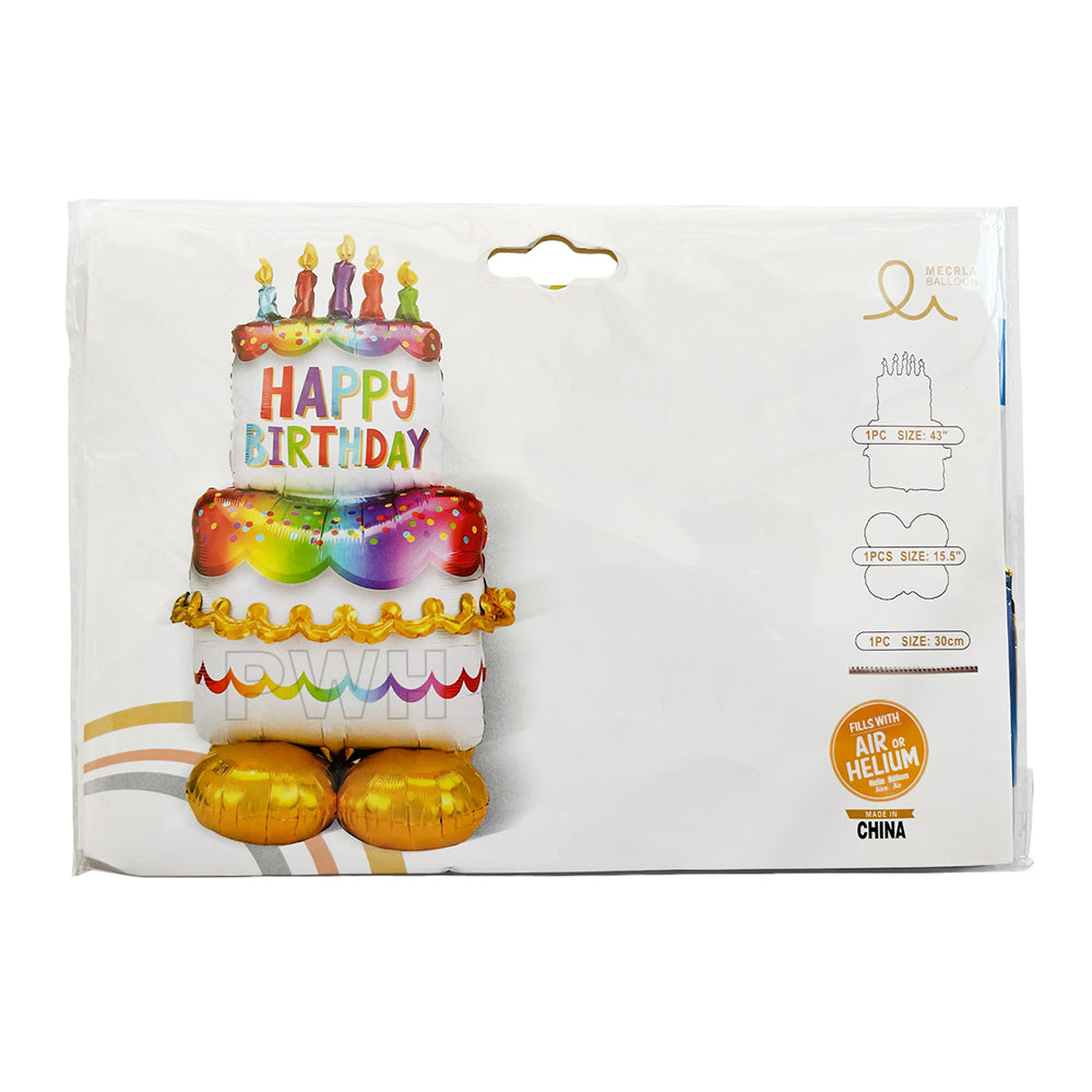 Happy Birthday Cake 3-in-1 Cluster Foil Balloon