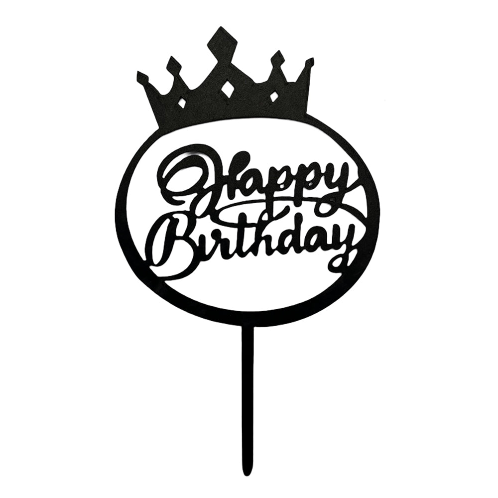 Happy Birthday Crown Cake Topper-Assorted Colors Party wholesale hub