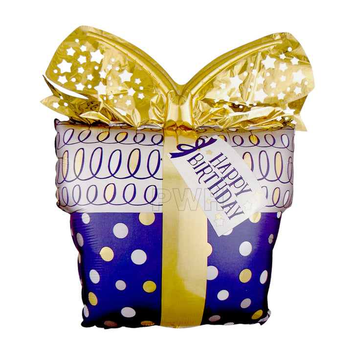 24" Happy Birthday Gift Box Shaped Foil Balloon