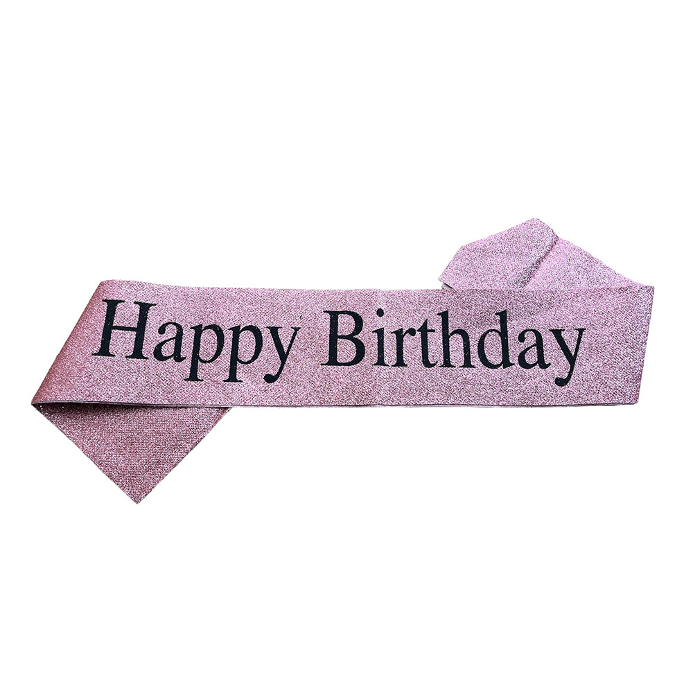 Happy Birthday Glitter Sash - Party wholesale hub