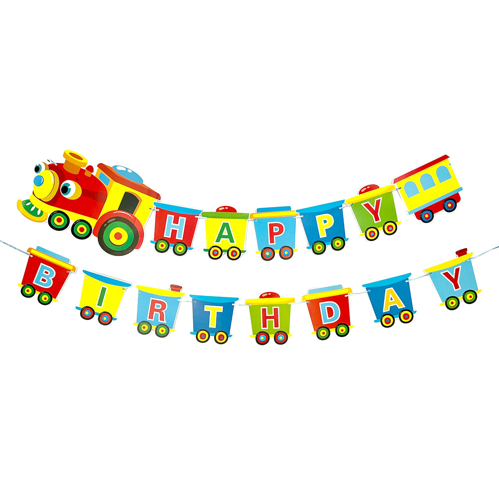 Happy Birthday Large Party Banners - Train Party wholesale hub