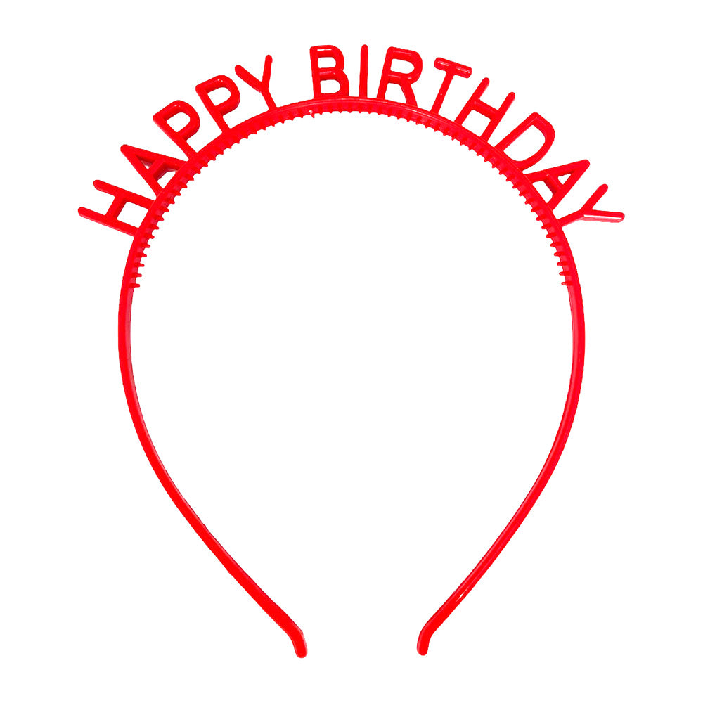 Happy Birthday Plastic Headband - Assorted Colors-Party wholesale hub