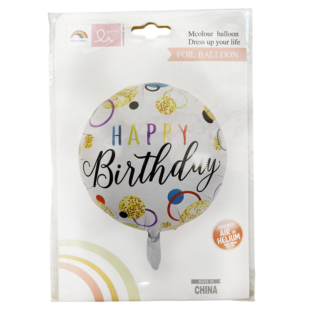 Happy Birthday Polka Print Foil Balloon - party Wholesale hub