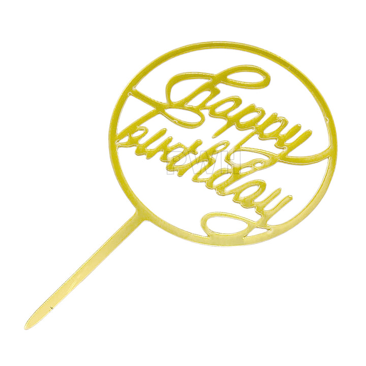 Happy Birthday Acrylic Cake Topper - Assorted