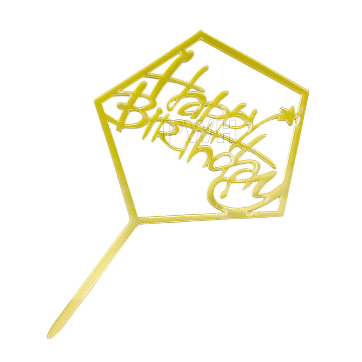 Happy Birthday Acrylic Cake Topper - Assorted