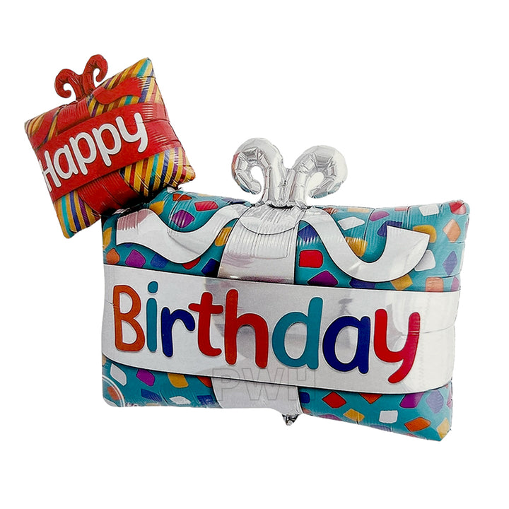 41" Happy Birthday Two Foil Balloons Set