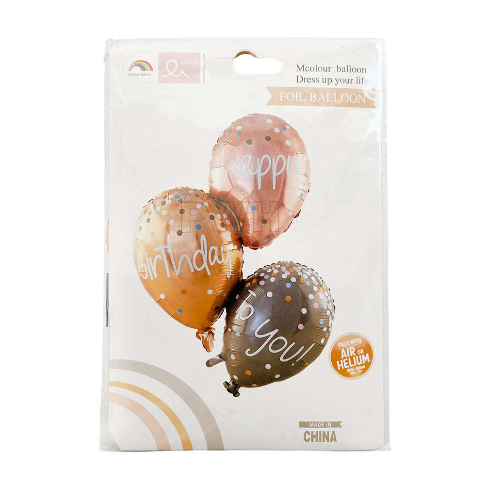 Happy Birthday to You 3-in-1 Foil Balloons Set