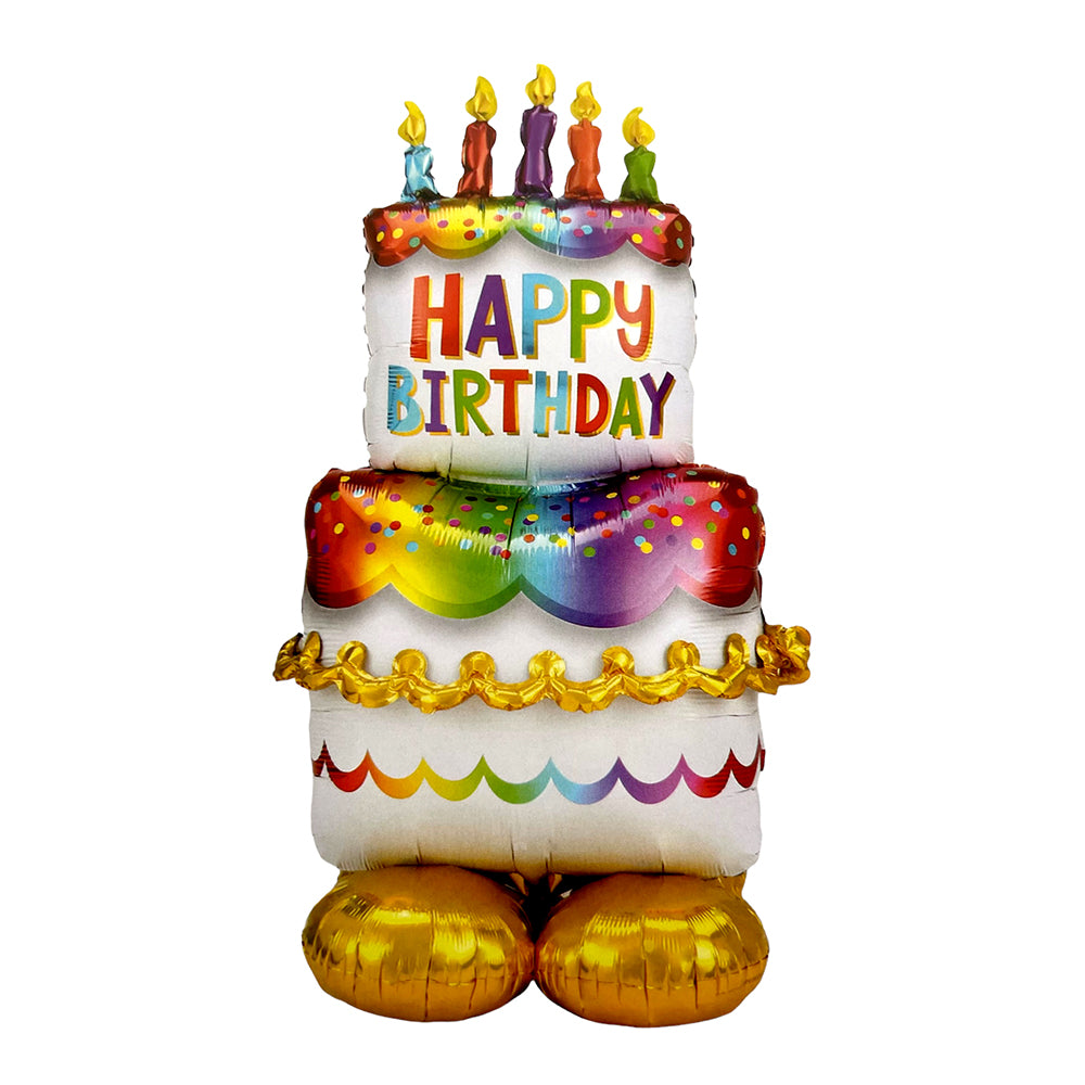 Happy Birthday Cake 3-in-1 Cluster Foil Balloon - Party wholesale hub