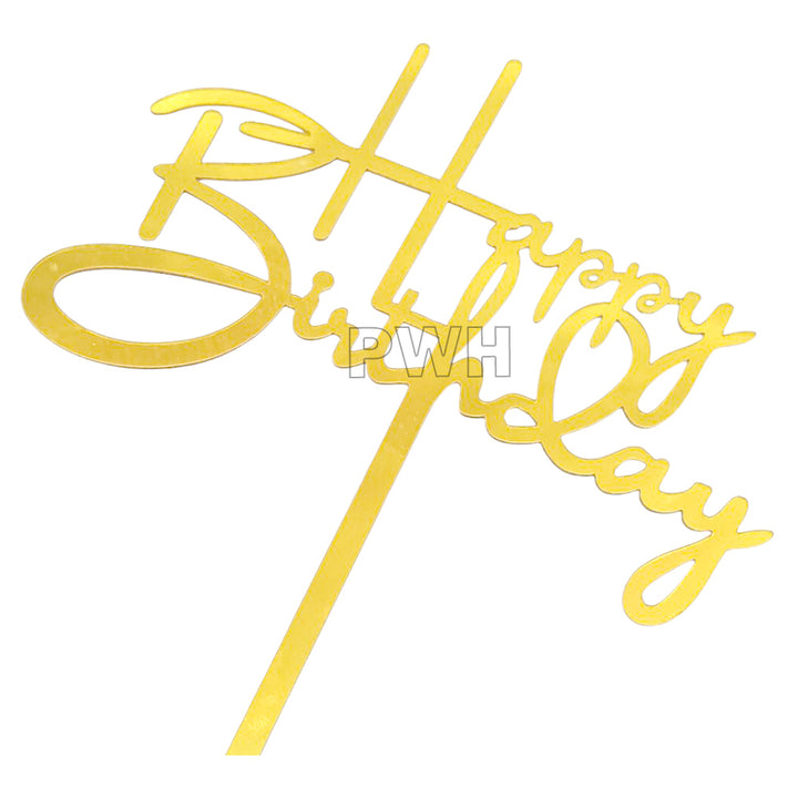 Happy Birthday Acrylic Cake Topper - Assorted