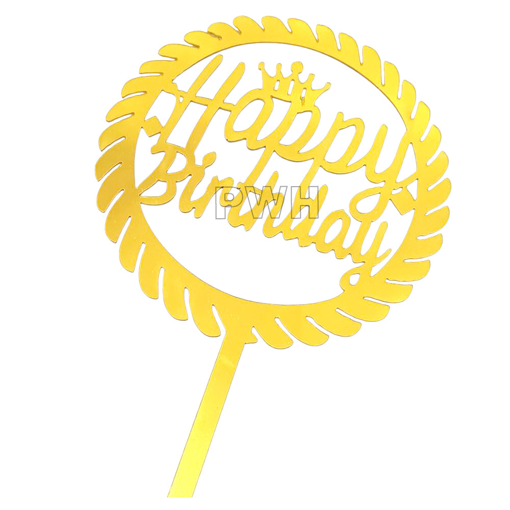 Happy Birthday Acrylic Cake Topper - Assorted