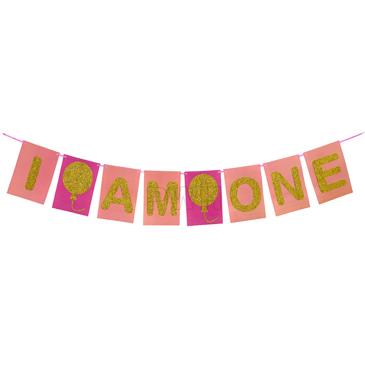 I AM ONE Balloons Theme Wall Banner