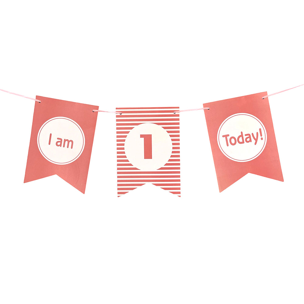 I Am One Today Pink Wall Banner - Party wholesale hub